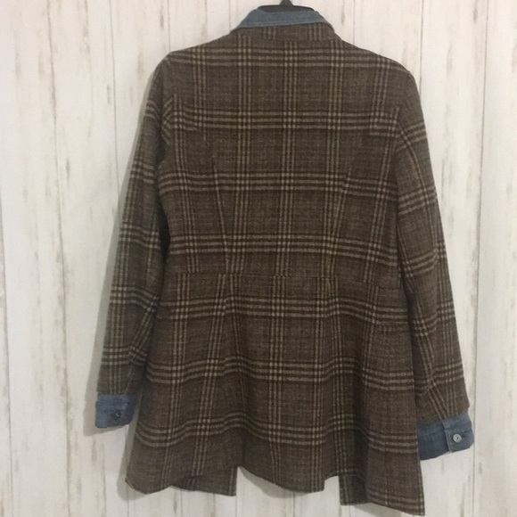 Yest Finnish brand plaid jacket blazer with denim - Picture 5 of 8